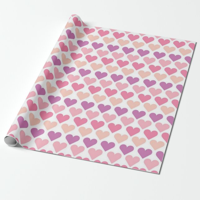 Hearts pattern wrapping paper (Unrolled)