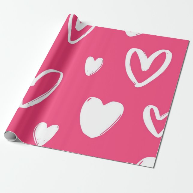 Hearts pattern wrapping paper (Unrolled)