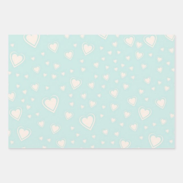 Hearts pattern wrapping paper sheet (Front)