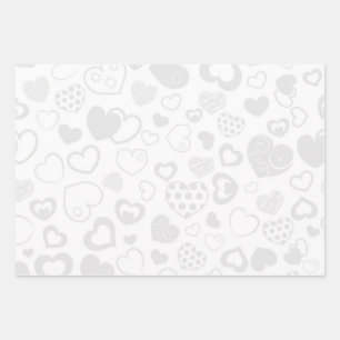 Hearts pattern wrapping paper sheet