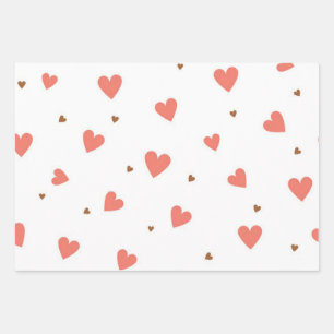 Hearts pattern wrapping paper sheet