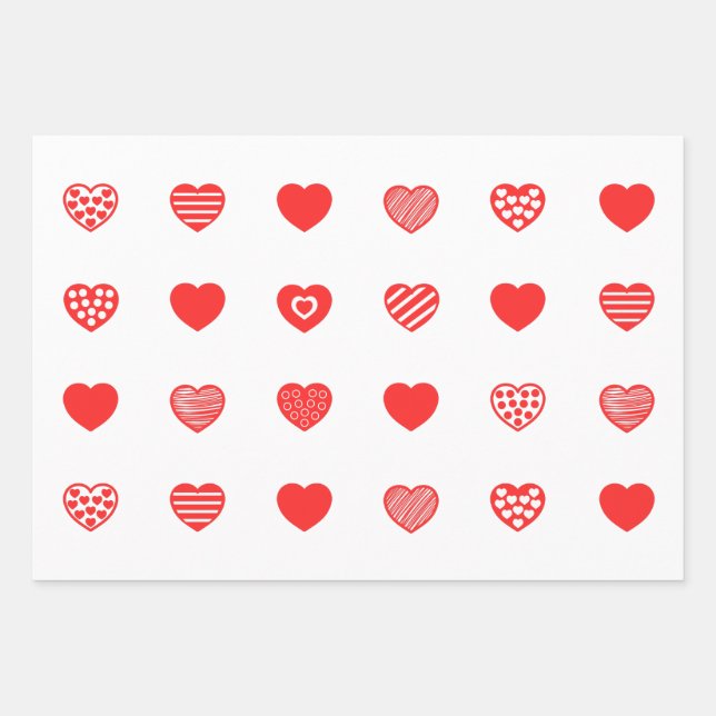 Hearts pattern ! wrapping paper sheet (Front)