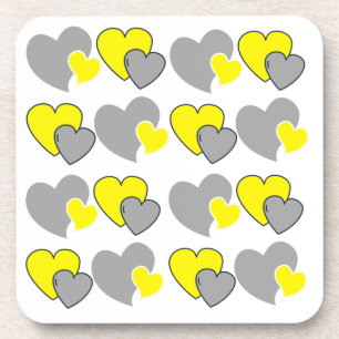 Hearts Patterns. Colour of the year 2021 illuminat Coaster