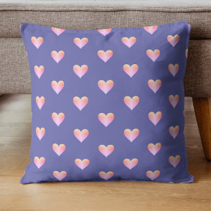 Hearts Periwinkle Pink Cute Pretty Modern Cushion