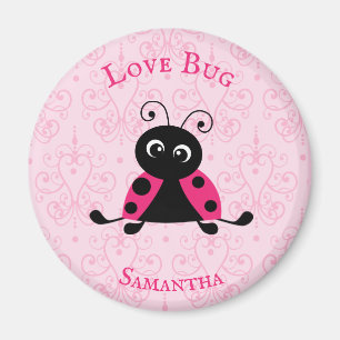 Hearts Personalised Ladybug Magnet