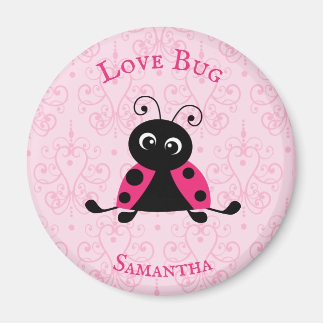 Hearts Personalised Ladybug Magnet (Front)