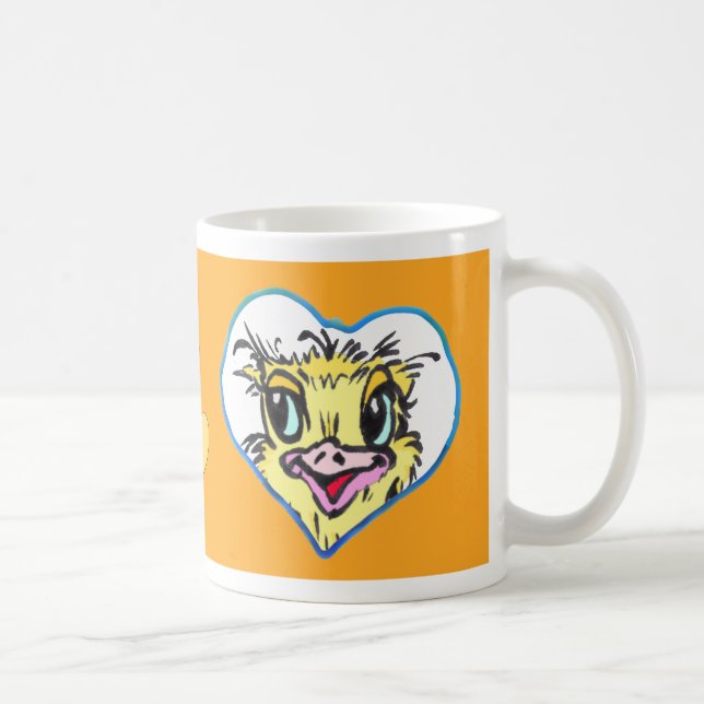 Hearts Photo Coffee Mug Orange (Right)