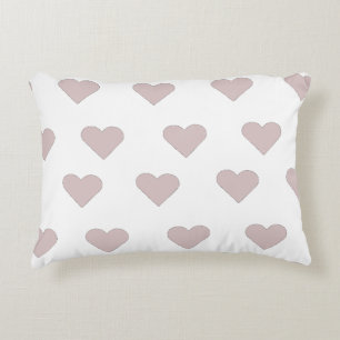Hearts pink & white decorative cushion