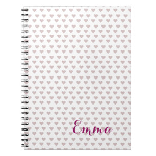 Hearts pink & white notebook