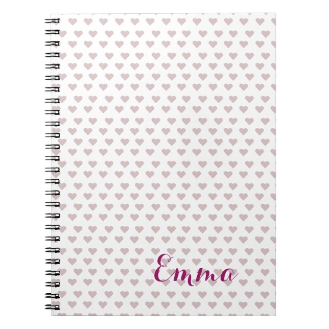 Hearts pink & white notebook (Front)