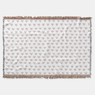 Hearts pink & white throw blanket