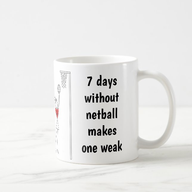Hearts Player Positions Funny Netball Quote Coffee Mug (Right)