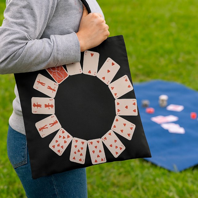 Hearts Playing Cards Circle Tote Bag (Creator Uploaded)