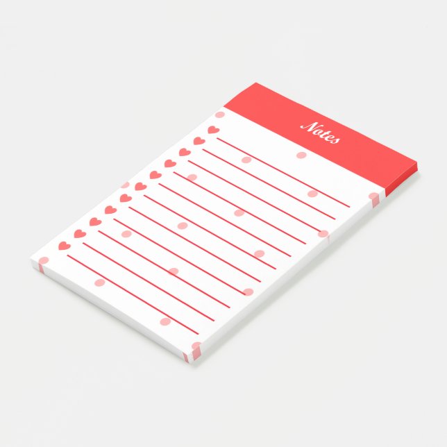 Hearts  post-it notes (Angled)