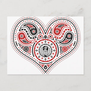 Hearts - Postcard (White/Red/Black)