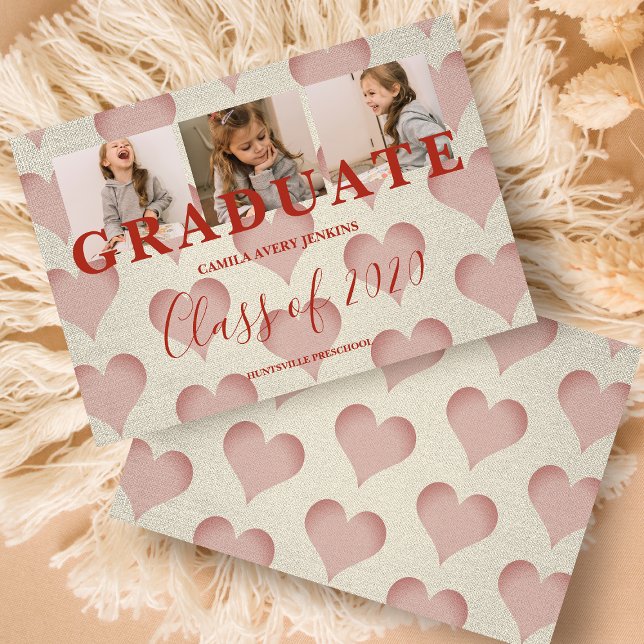 Hearts Pre-K Graduate Three Photos Textile Texture (Creator Uploaded)
