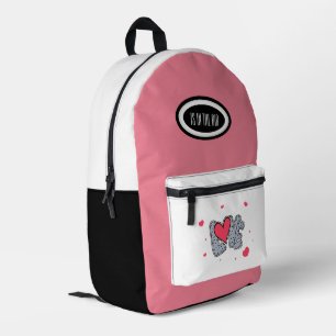 Hearts Printed Backpack