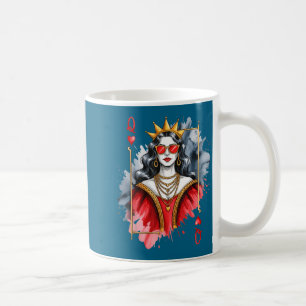 Hearts Queen Card Valentines Friends Coffee Mug