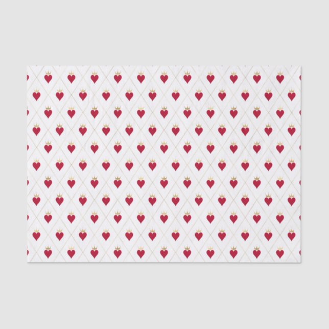 Hearts Queen Wonderland Alice Red Tissue Paper (Front)