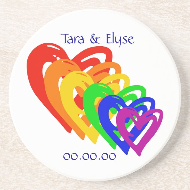 Hearts Rainbow Coaster (Front)