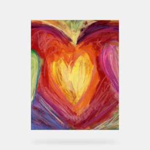 Hearts Rainbow Love Painting Art Print Sign