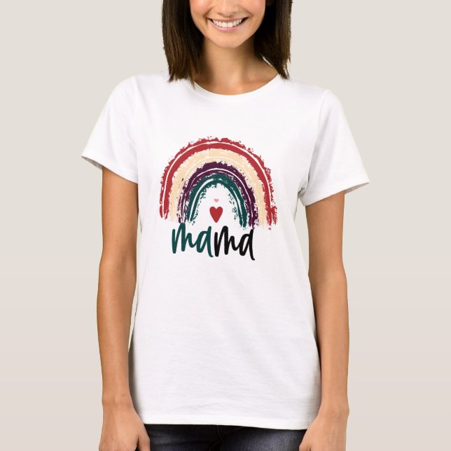 Hearts & Rainbow Mother's Day Tee - Women's Gift (Front)