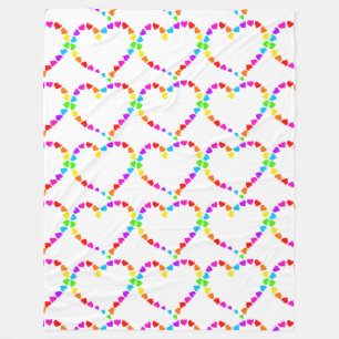 hearts rainbow valentines day blanket