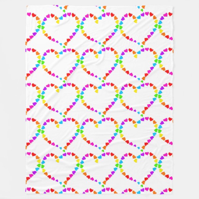 hearts rainbow valentines day blanket (Front)