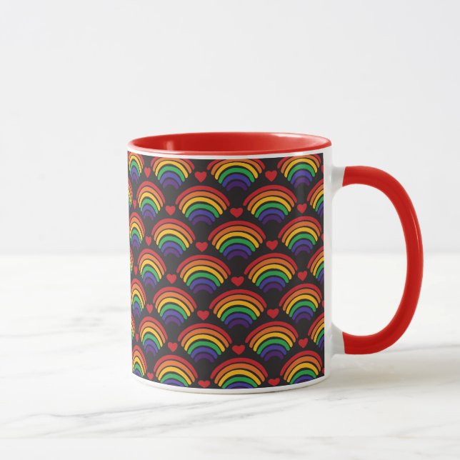 Hearts & Rainbows Pattern Mug (Right)