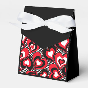 Hearts, red, black, white, Valentine's day . Favour Box