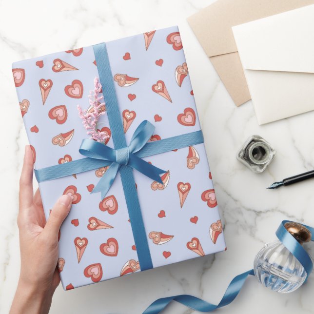 Hearts Retro Valentine's Wrapping Paper (Gifting)