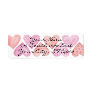 Hearts Return Address Label