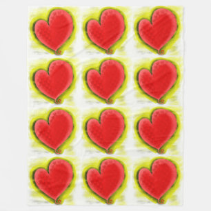 Hearts Romance Love Date Personalise Anniversaries Fleece Blanket