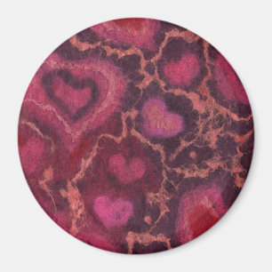 Hearts, romantic love pink red valentines day gift magnet