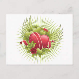 Hearts Roses and Wings Postcard