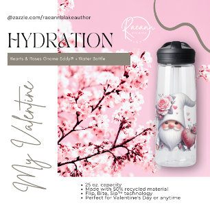 Hearts & Roses Gnome Eddy® + Water Bottle
