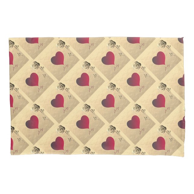 Hearts & Roses Repeat  Pillowcase (Front)