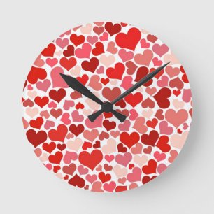 HEARTS ROUND CLOCK