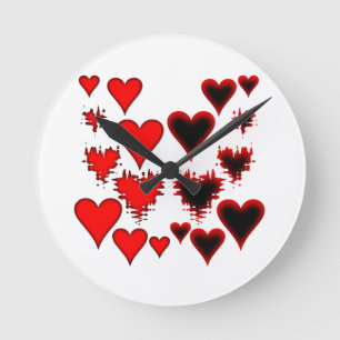 Hearts Round Clock