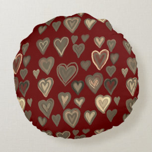 hearts round cushion