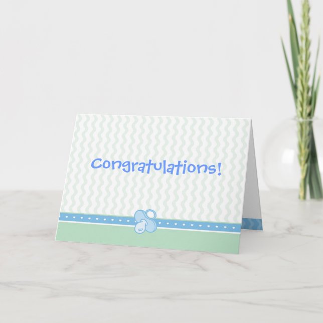 Hearts/Ruffles/Pacifier Congratulations Card (Front)