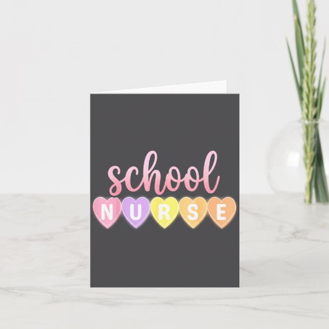 Hearts School Nurse Medical Istant Valentines Day  Card (Front)
