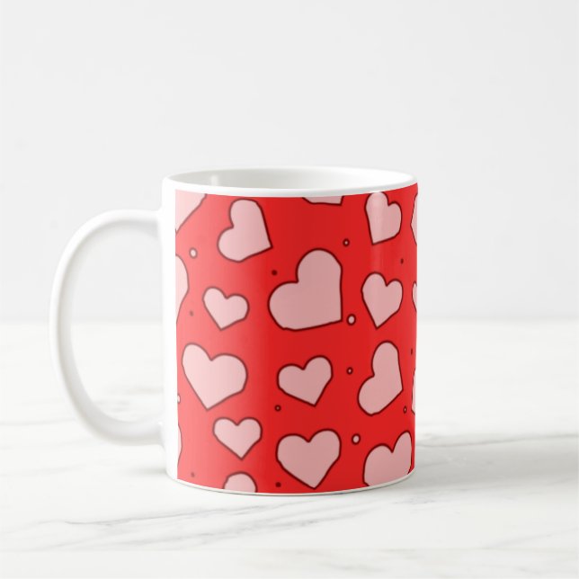 Hearts Seamless Pattern  Coffee Mug (Left)