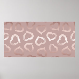Hearts seamless pattern poster