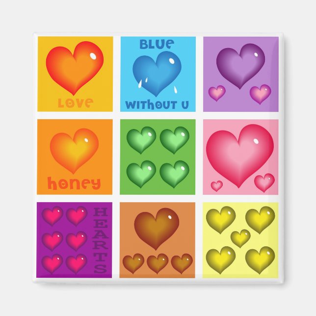 Hearts Set Magnet (Front)
