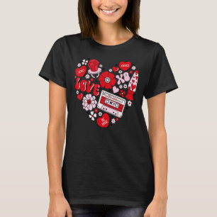 Hearts Shape XOXO Love Songs Floral Valentine's Da T-Shirt