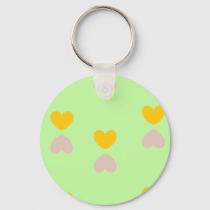 Hearts shapes on light green key ring