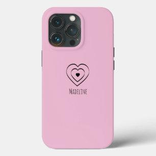 Hearts Simple Hand Drawn Any Colour Name iPhone 13 Pro Case