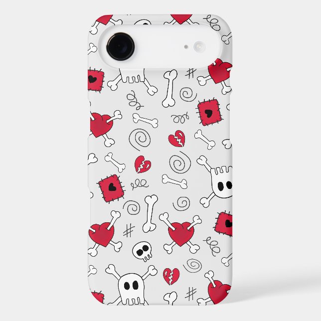 Hearts Skulls And Crossbones Doodles iPhone 6 case (Back)