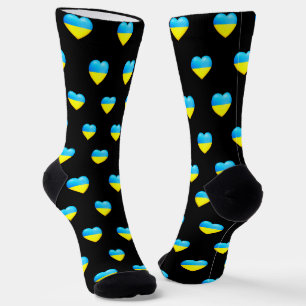 Hearts Socks Ukraine Flag Colors - Freedom - Peace